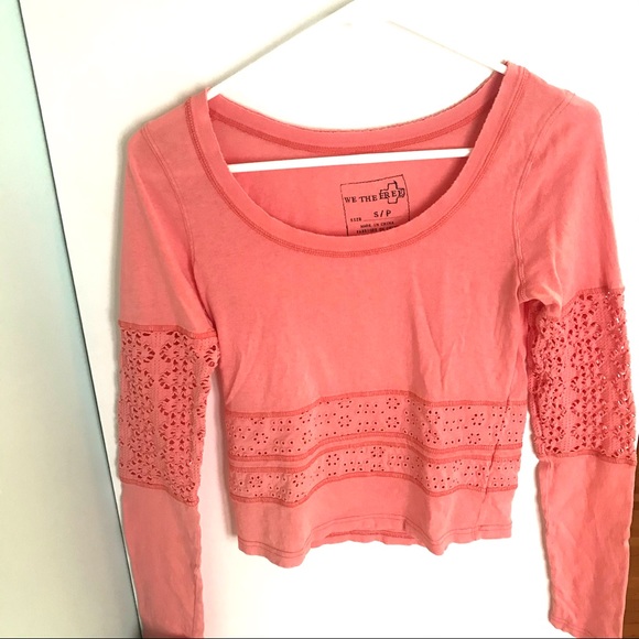 Free People We The Free Peach Semi-Crop Top Eyelet - Picture 3 of 7